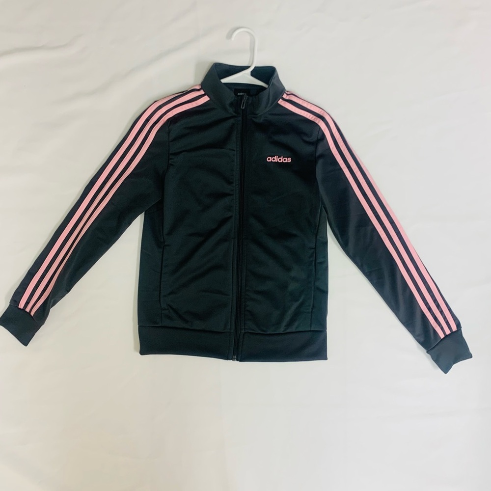 Adidas Black and Pink Track Jacket
